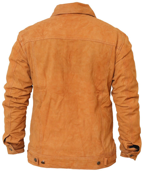 Strap Pockets Suede Leather Jacket Leatheroxide