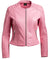 Women Biker Jacket Pink Faux Leather Leatheroxide