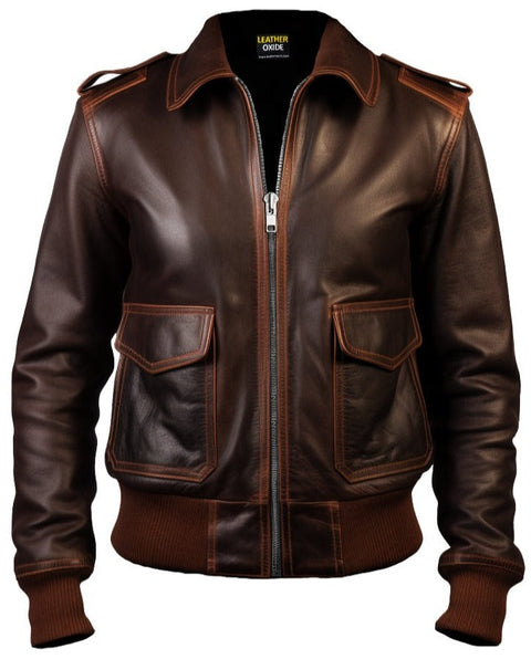 Women Bomber Leather Jacket- Brown Leather Jacket for Women Leatheroxide