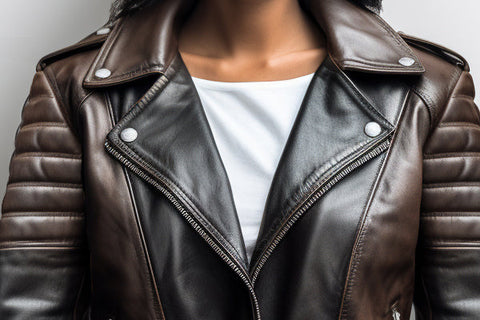 Women Classy Designer Brown Leather Jacket (Dual Color) Leatheroxide
