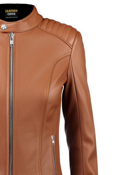 Women Leather Jacket - Brown Jacket for Women Leatheroxide