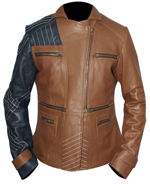 Women Leather Jacket - Brown Leatheroxide