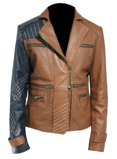 Women Leather Jacket - Brown Leatheroxide